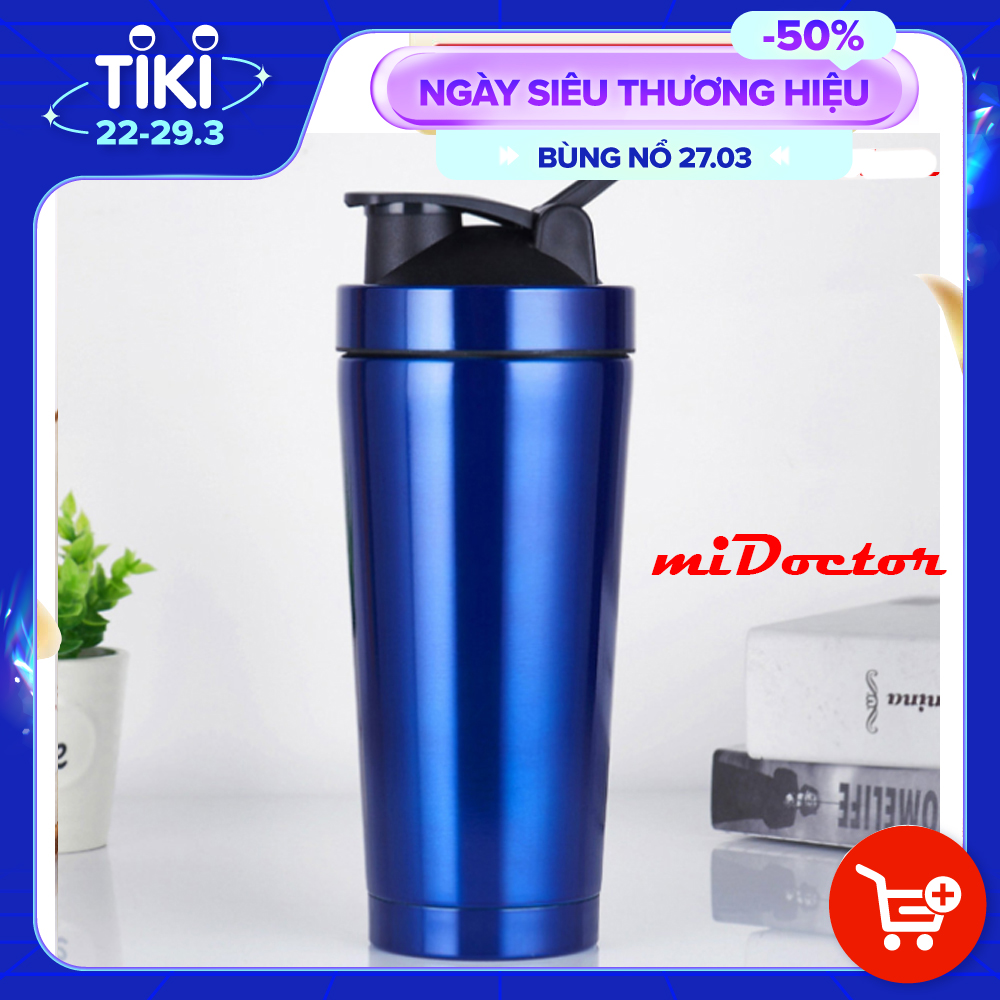 Bình Lắc Shaker Inox Gym Có Giữ Nhiệt Chính Hãng