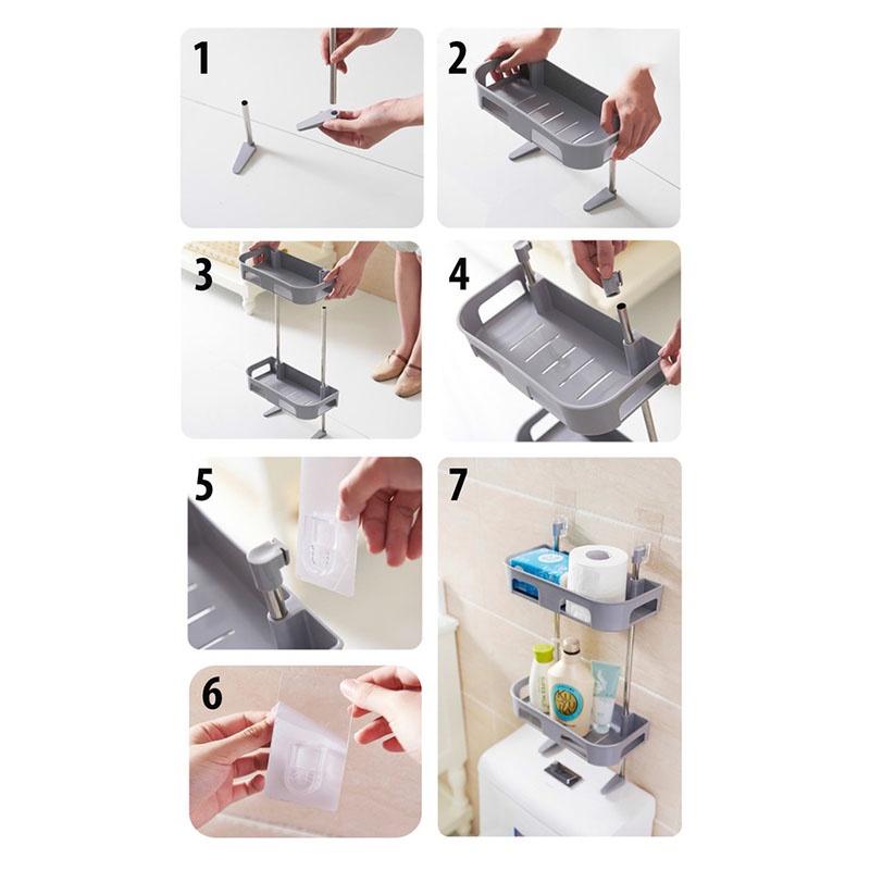 Kệ Đựng Đồ Đa Năng, Kệ Nhà Tắm, Nhà Vệ Sinh Toilet Đa Năng, Loại 2 và 3 Tầng Dễ Dàng Lắp Ráp, Đồ Gia Dụng