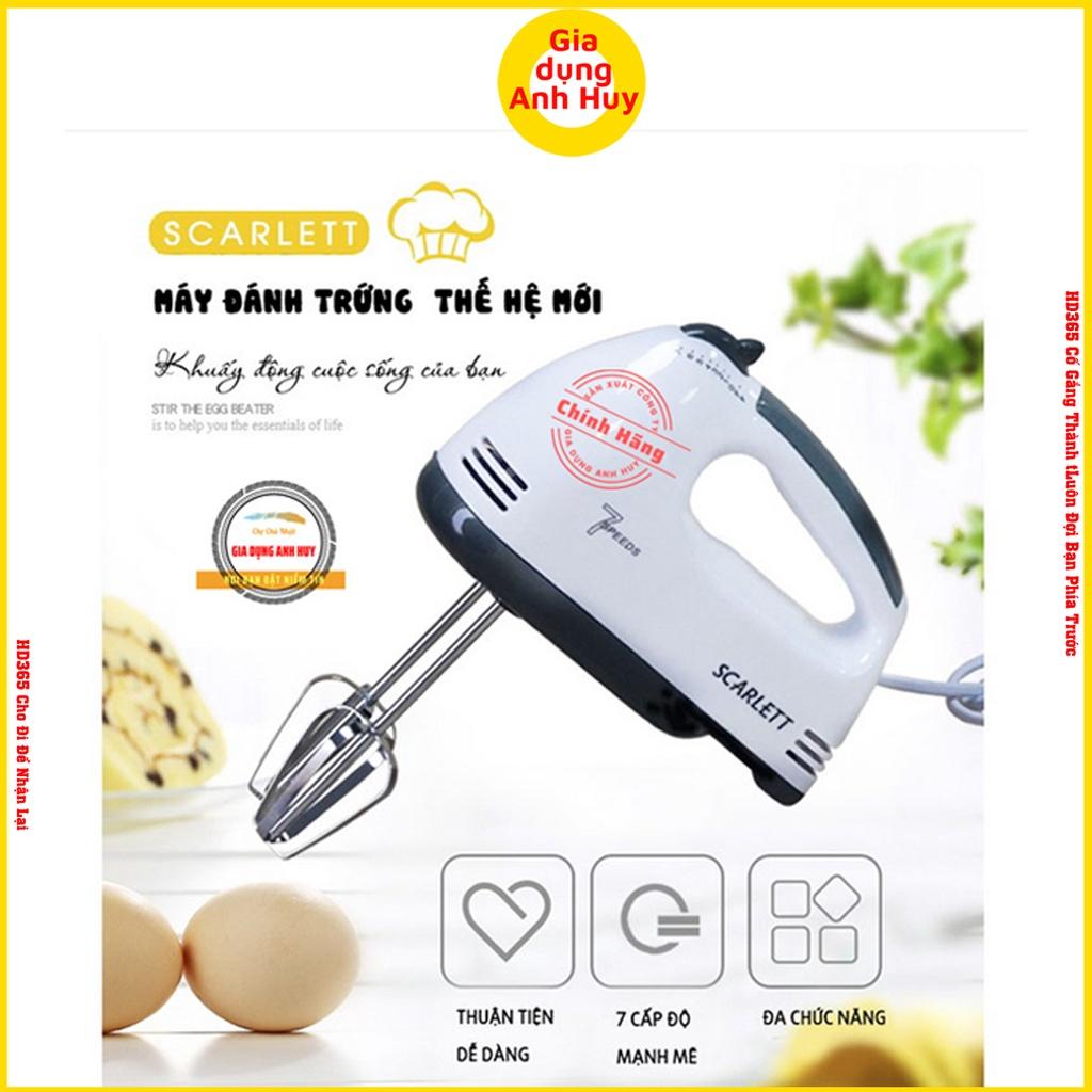 Máy đánh trứng cầm tay SCARLETT Có 7 Cấp Độ có thể trộn bột và làm kem mini Công Suất 180W