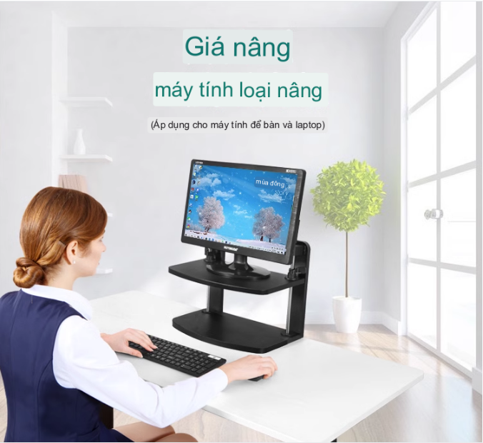 Bàn Kê Màn Hình Máy Tính Laptop Nâng Hạ Chiều Cao Booster Space Desk