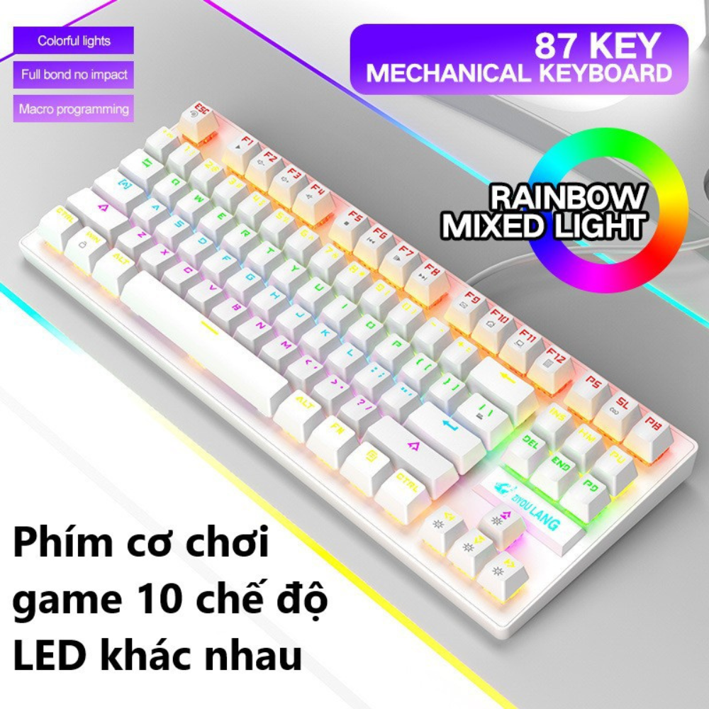 Bàn phím cơ chơi game  Led 10 chế độ khác nhau kiểu dáng gaming cho máy tính laptop pc