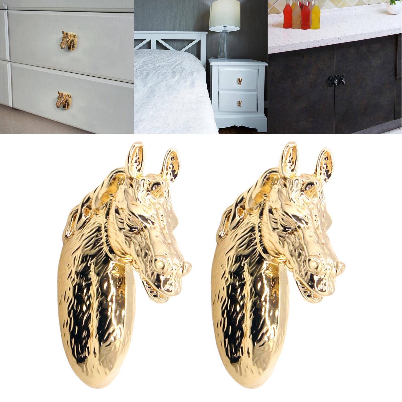 Horse Head Shaped Cabinet Door Handles Pulls Knobs Hardware with Screws