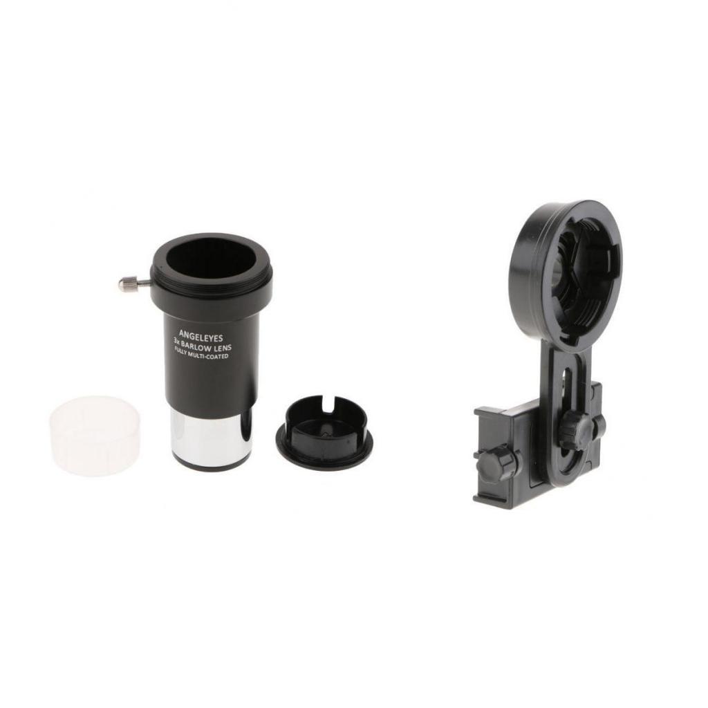 3X Barlow Lens for Astronomy Photography Smart Phone Telescope Mount Adapter