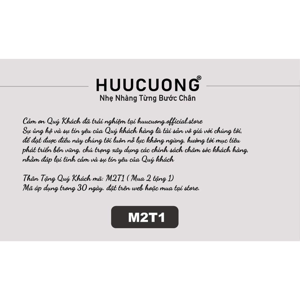 Dép unisex HuuCuong quai chéo pu nâu đế trấu