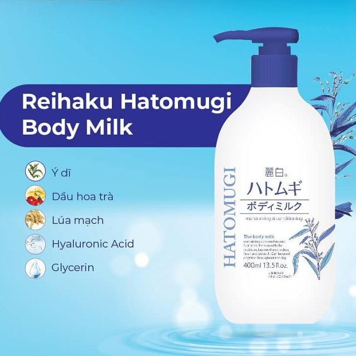 Sữa Dưỡng Thể Ban Đêm Hatomugi The Body Milk Hạt Ý Dĩ Nhật Bản (400ml)