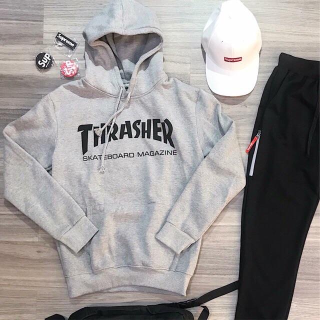 Áo hoodie Thrash chữ đen có bigsize