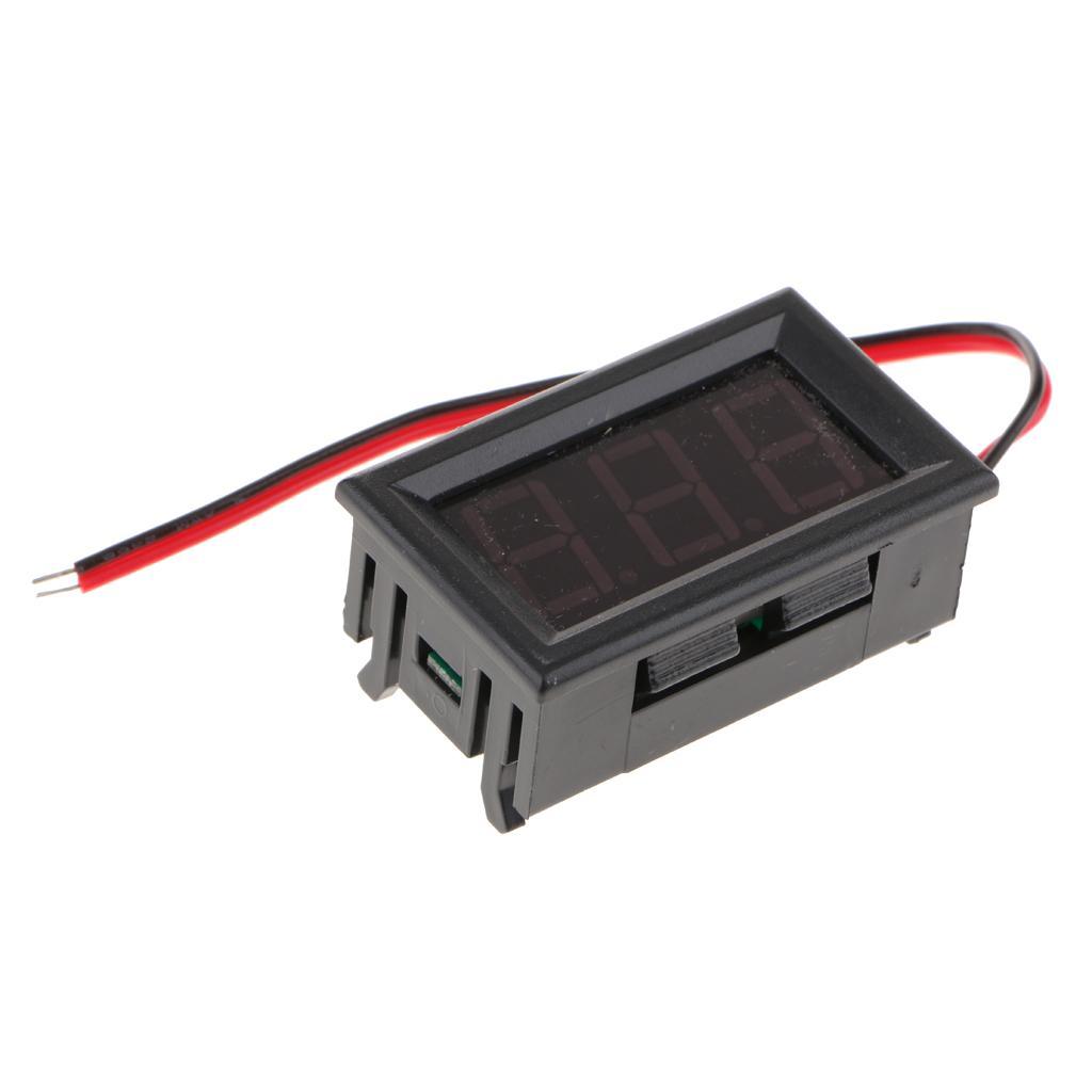 2 Pcs DC 5V-120V Voltmeter LED Panel Digital Voltage Meter Green+Blue 48 x 29 x 22mm