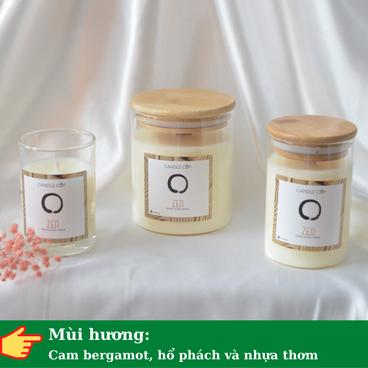 Nến thơm làm dịu tinh thần yên tĩnh AGAYA Candle Cup hương cam bergamot, hổ phách và nhựa thơm- Mùi Zen