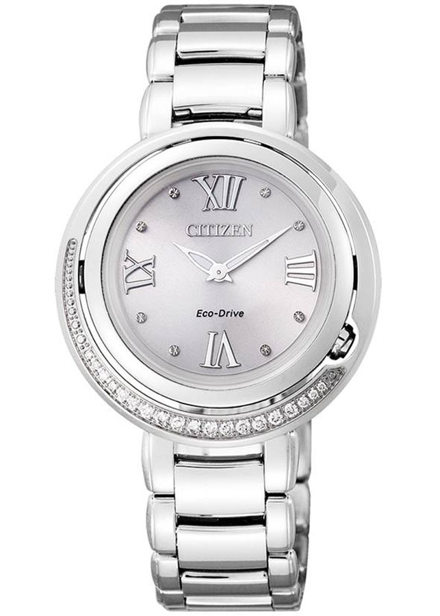 Đồng Hồ Nữ Citizen Đính Kim Cương Dây Thép Không Gỉ EX1120-53X - Mặt Hồng