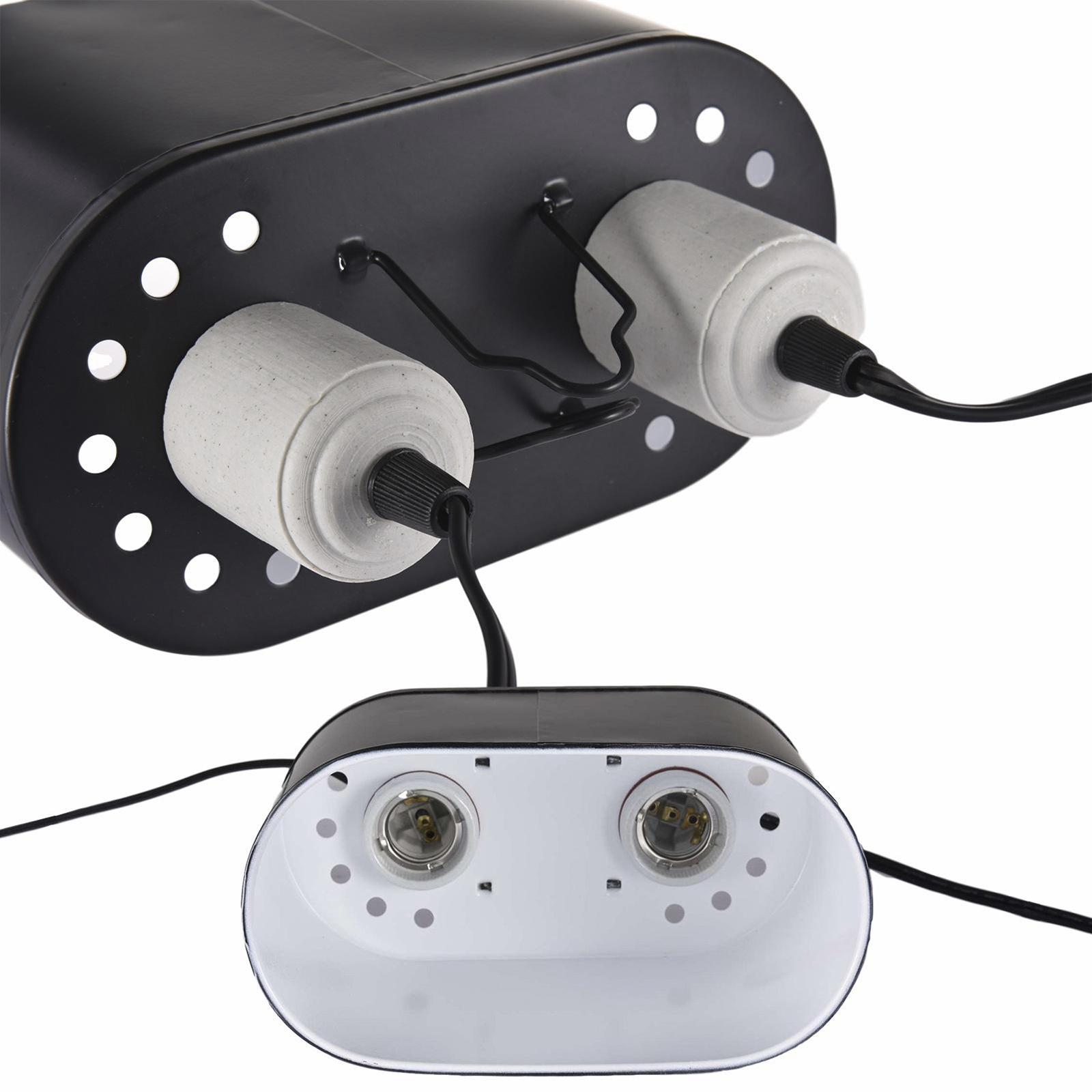 Reptile Heat Lamp Base, Basking Spot Lamp Holder & 2 Switches, UVA UVB Reptile Lamp Fixture E27 Holder for Lizard Turtle Snake Amphibian & Aquarium