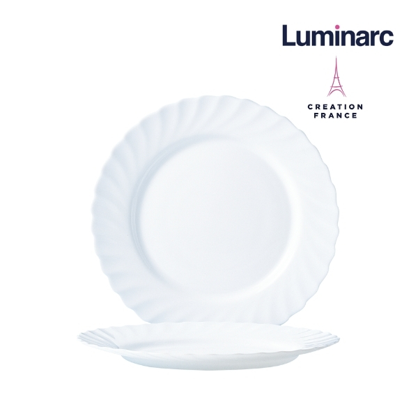 Bộ 6 Đĩa Oval Thuỷ Tinh Luminarc Trianon Trắng 22cm - LUTRN3648