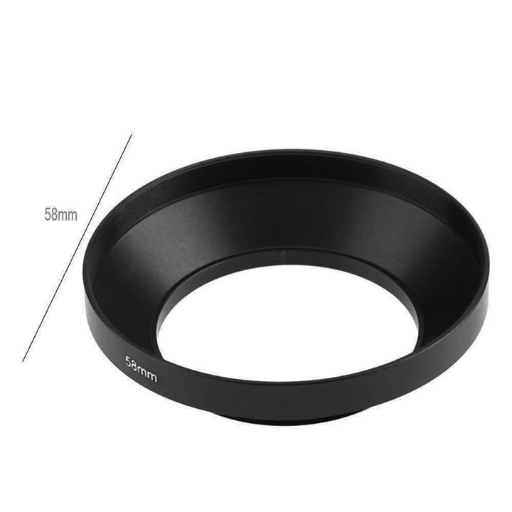 Lens hood Loa che nắng kim loại Nhôm 58mm góc rộng wide angle