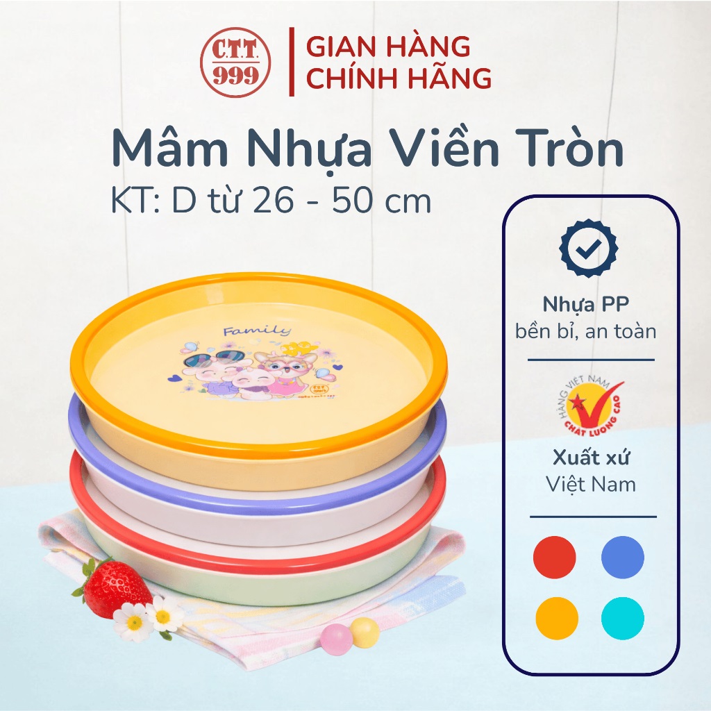 Mâm Nhựa Viền Tròn Chấn Thuận Thành