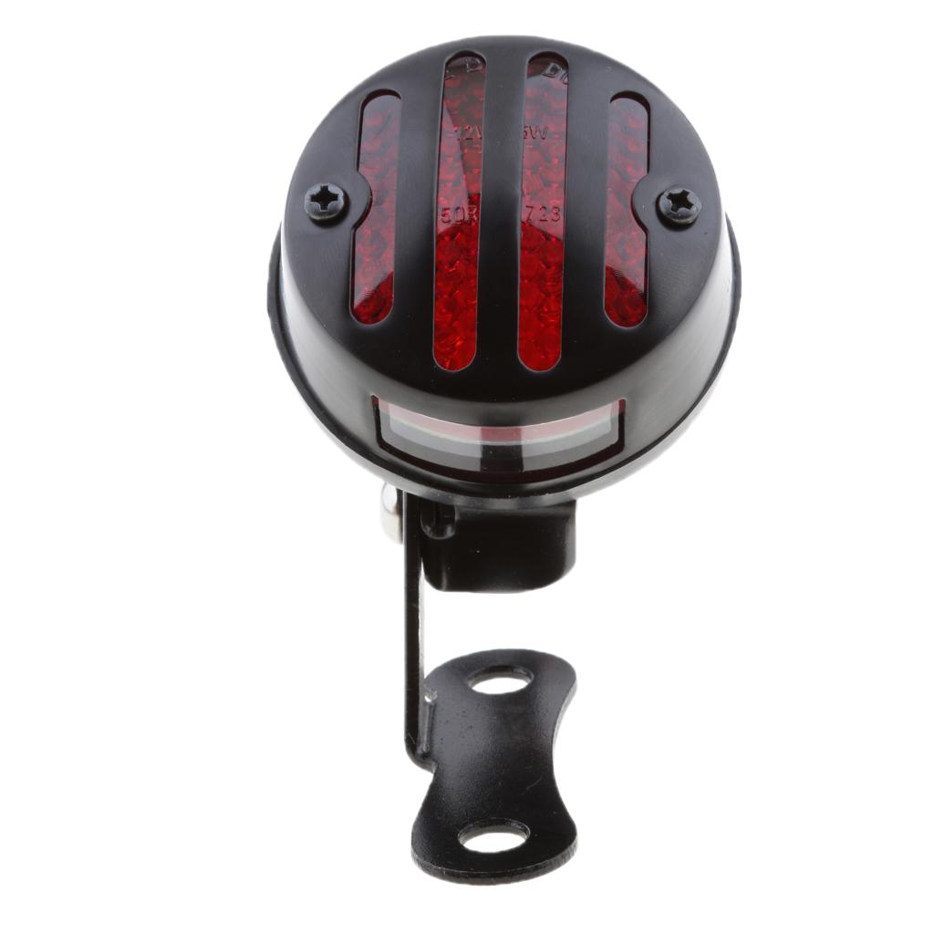 Retro Grill Tail Brake Light License Plate Bracket For Harley Bobber Chopper