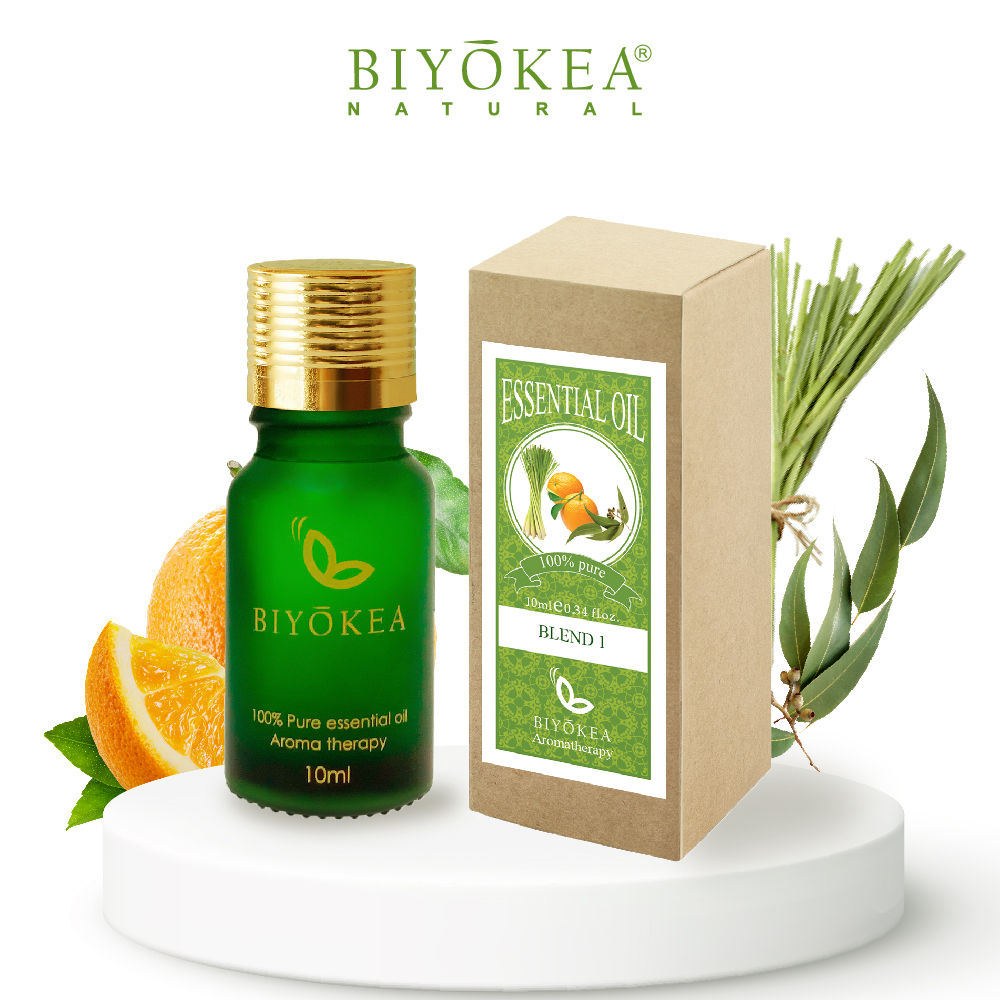 Tinh Dầu Hỗn Hợp Biyokea 1: Cam + Sả + Khuynh Diệp