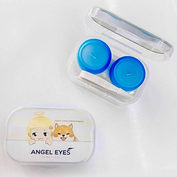 Khay đựng lens có gương Angel Eyes kèm bộ dụng cụ đeo lens (nhíp gắp lens, que đeo lens)