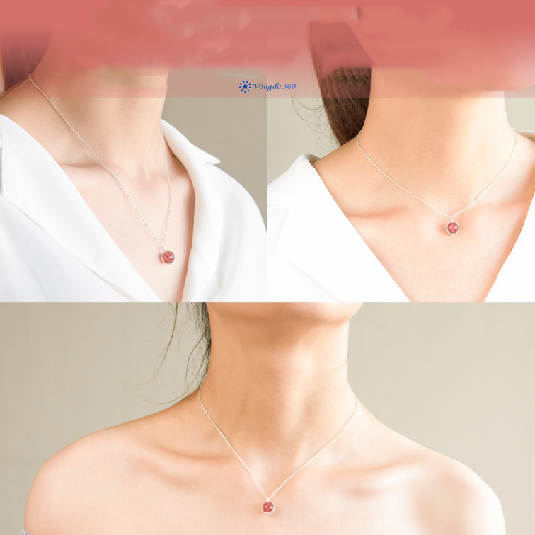 Dây chuyền Bạc 925 đính Đá Phong Thuỷ tự nhiên