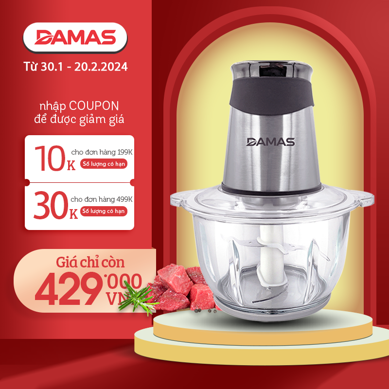 Máy Xay Thịt 2 Lưỡi Dao Kép DAMAS KF-260 (2 Lít - 300W) - Hàng Chính Hãng