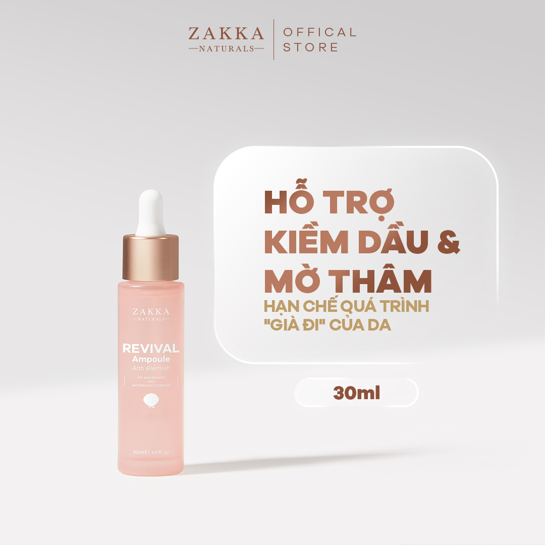 Tinh chất B3 Zakka Naturals Revival Ampoule Anti Blemish 10% Niacinamide + NAG 30ml