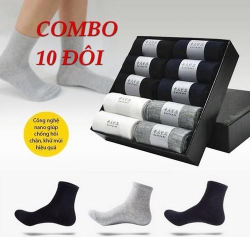 Combo 10 Đôi Tất Nam Chống Thối Xuất Nhật Cổ Dài