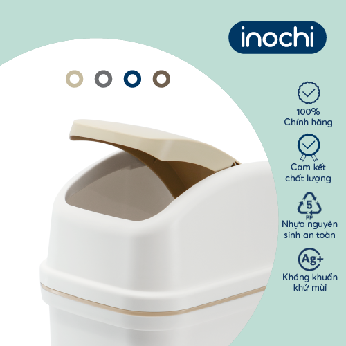 Thùng rác nắp lật Inochi - Hiro 10L (loại kèm ruột)