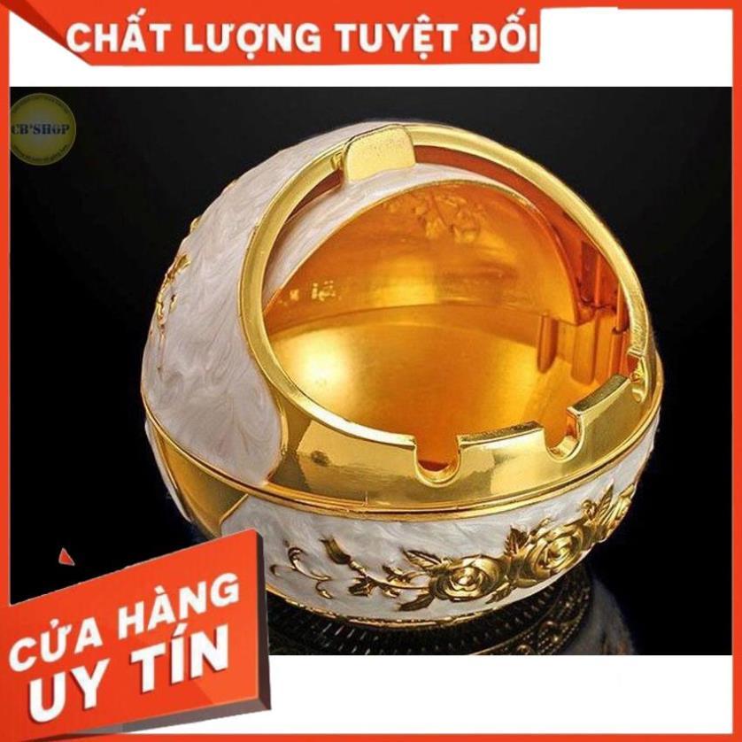 Gạt tàn thuốc hợp kim kẽm Hoàng Gia họa tiết thủ công tinh xảo cao cấp sang trọng, gạt tàn hình thú hợp kim