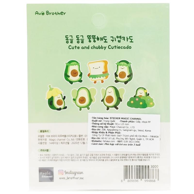 Bộ 7 Miếng Sticker Bơ Avo Brother 2 - Magic Channel