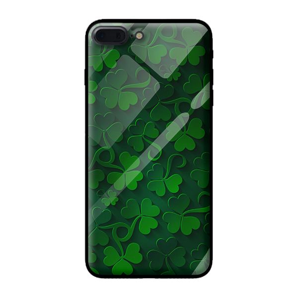 Ốp kính cho iPhone 8 Plus mẫu NỀN XANH LÁ 5 - Hàng chính hãng