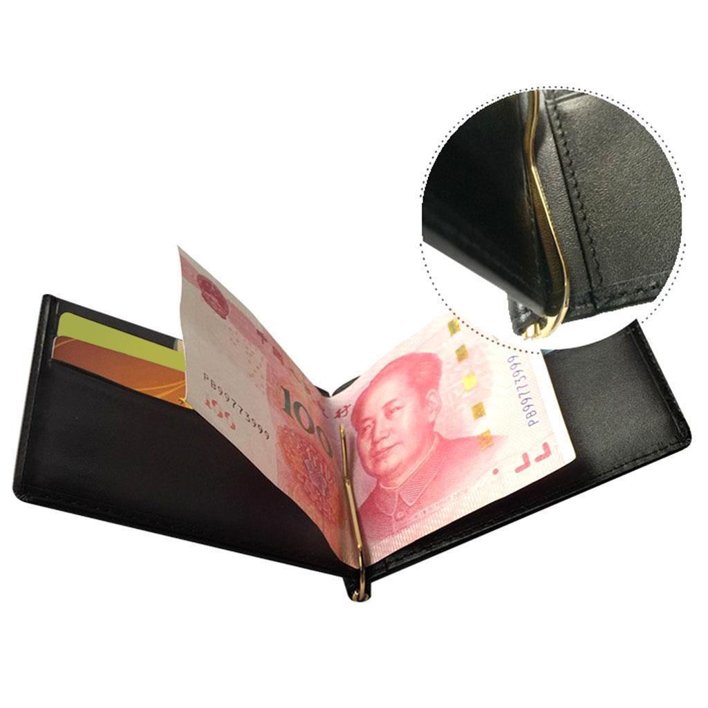 Simple Metal Money Clip Wallets Men Slim RFID Blocking Card Holder Minimalist Bifold