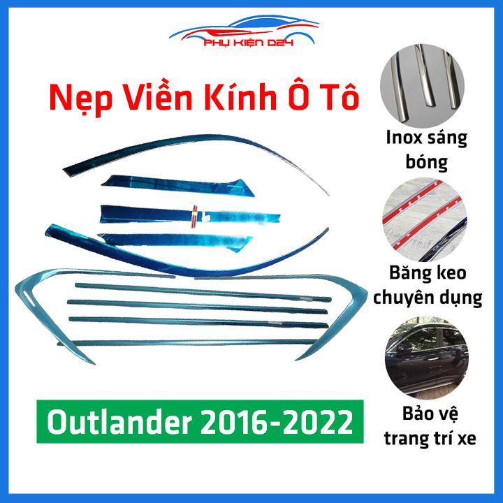 Bộ nẹp viền chân kính cong kính Outlander 2016-2022 Inox sáng bóng chuẩn form xe