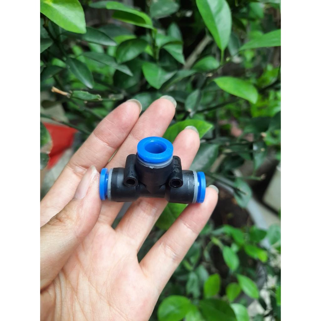 Đầu nối chữ T - đầu nối chia 3 PE cho hệ thống phun sương dùng ống 8-8mm