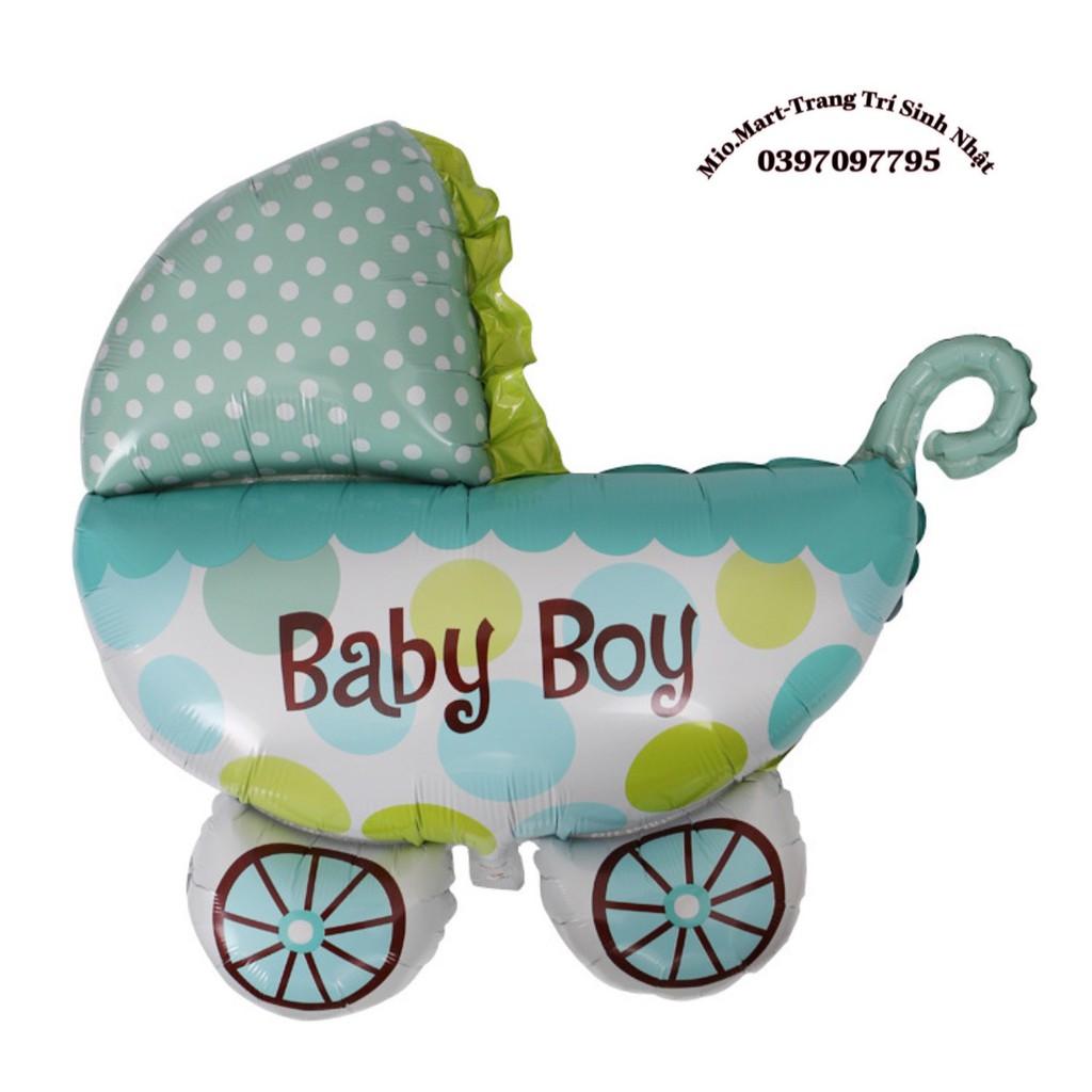 Bóng Bay Hình Chiếc Nôi Màu Hồng, Xanh Trang Trí Sinh Nhật Cho Bé BB93