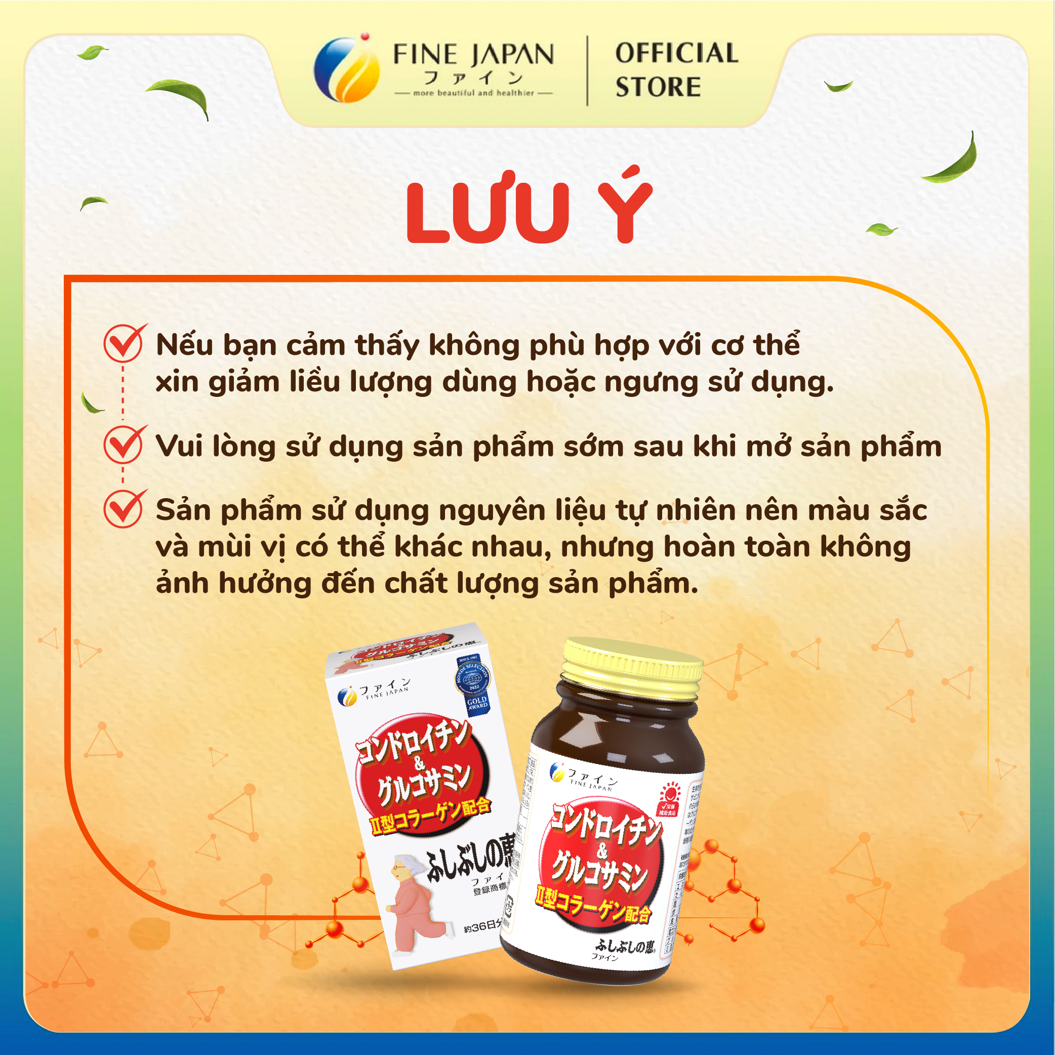 Viên uống Chondroitin & Glucosamin Fine Japan hỗ trợ giảm đau nhức xương khớp 545 viên