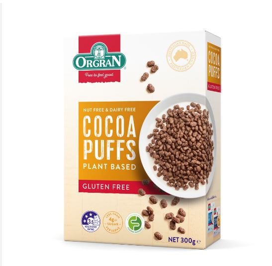 Ngũ Cốc ăn sáng Cacao dạng viên nhập khẩu Úc - Orgran Everyday Cereals Cocoa Puff 300g