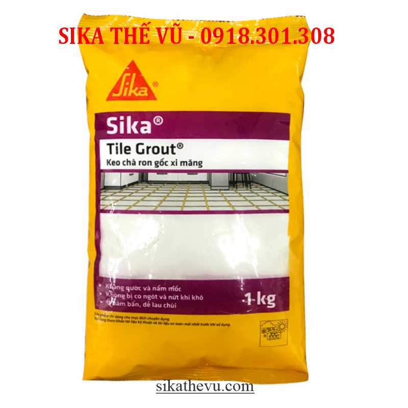 Keo chà ron chống thấm, chống bám bẩn - Sika TileGrout White (bao 1kg)