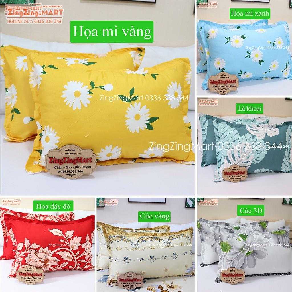 (Bán lẻ) Vỏ gối Nằm Poly mẫu tam giác ghi - 2 Vỏ gối (Chát với shop chọn mẫu)