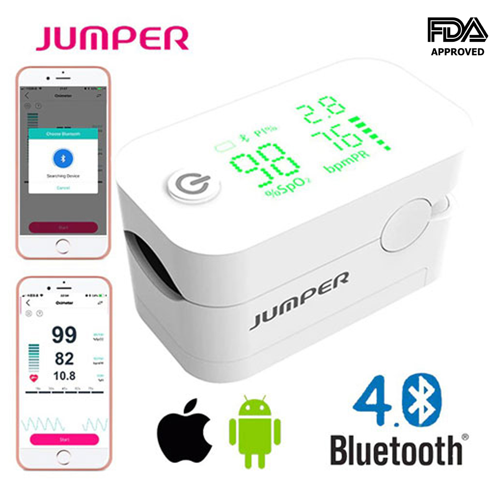 [Thương Hiệu Mỹ - Kết Nối Bluetooth] Máy Đo Nồng Độ Oxy Trong Máu Jumper JPD 500G (Led)