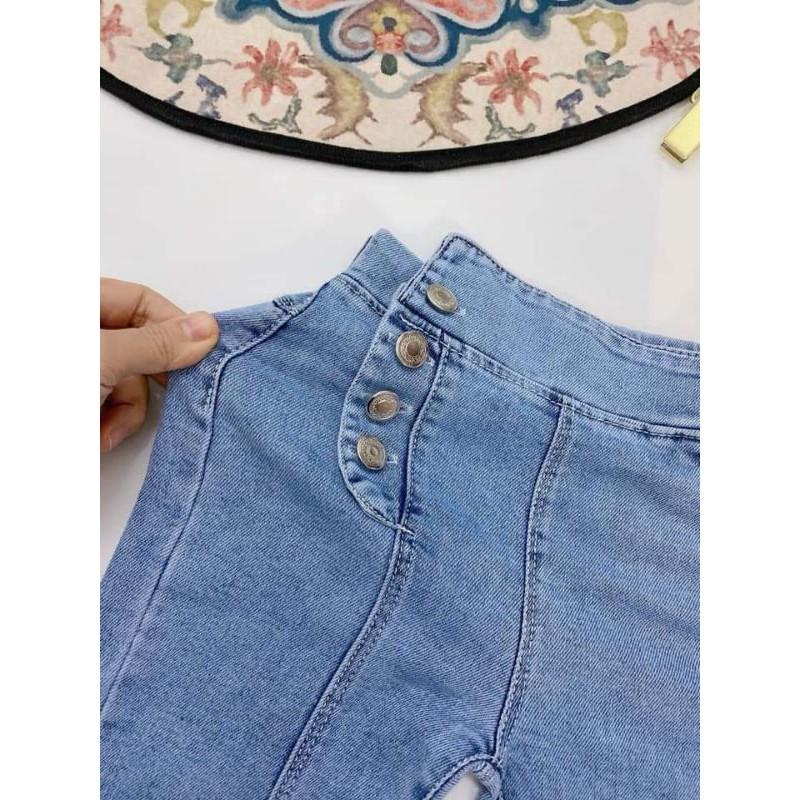 Quần Bò Mềm Cạp Cao Hàng Quảng Châu Cho Bé Gái - Quần Jeans Bé Gái