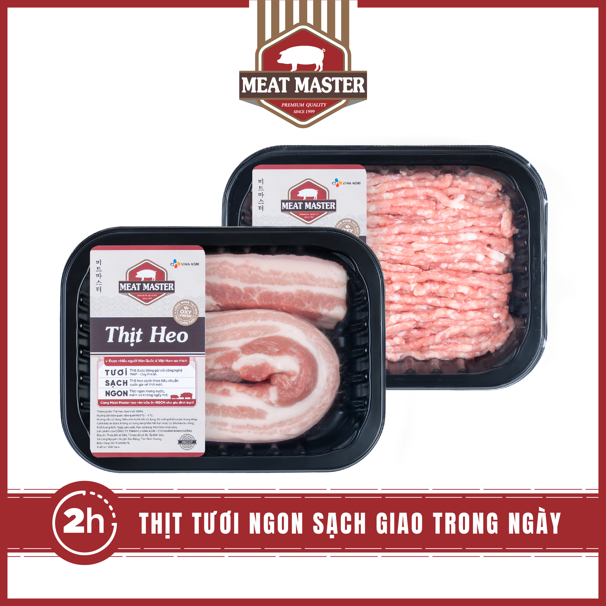 Combo Heo tiết kiệm Thịt xay - Ba rọi Meat Master ( 400 G ) - Giao nhanh