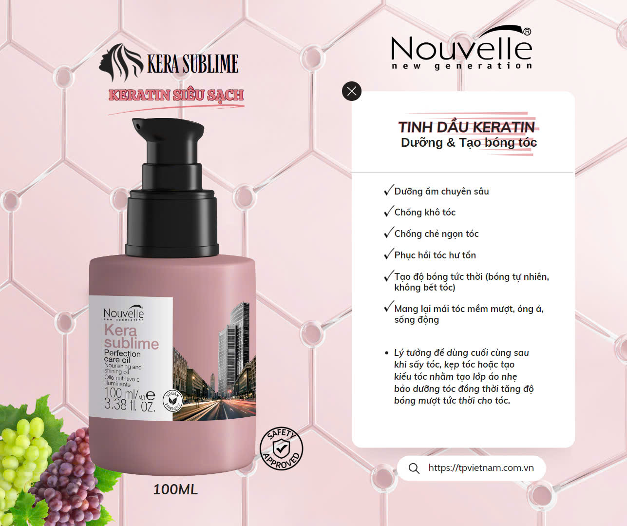 TINH DẦU KERATIN DƯỠNG &amp; TẠO BÓNG TÓC - 100ML