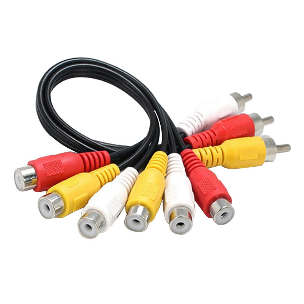 Female RCA to 3RCA Cable Male Jack Splitter Adapter Cable forTV DVD Player