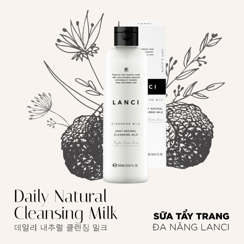 Sữa Tẩy Trang Lanci Daily Natural Cleansing Milk Hàn Quốc  100ml