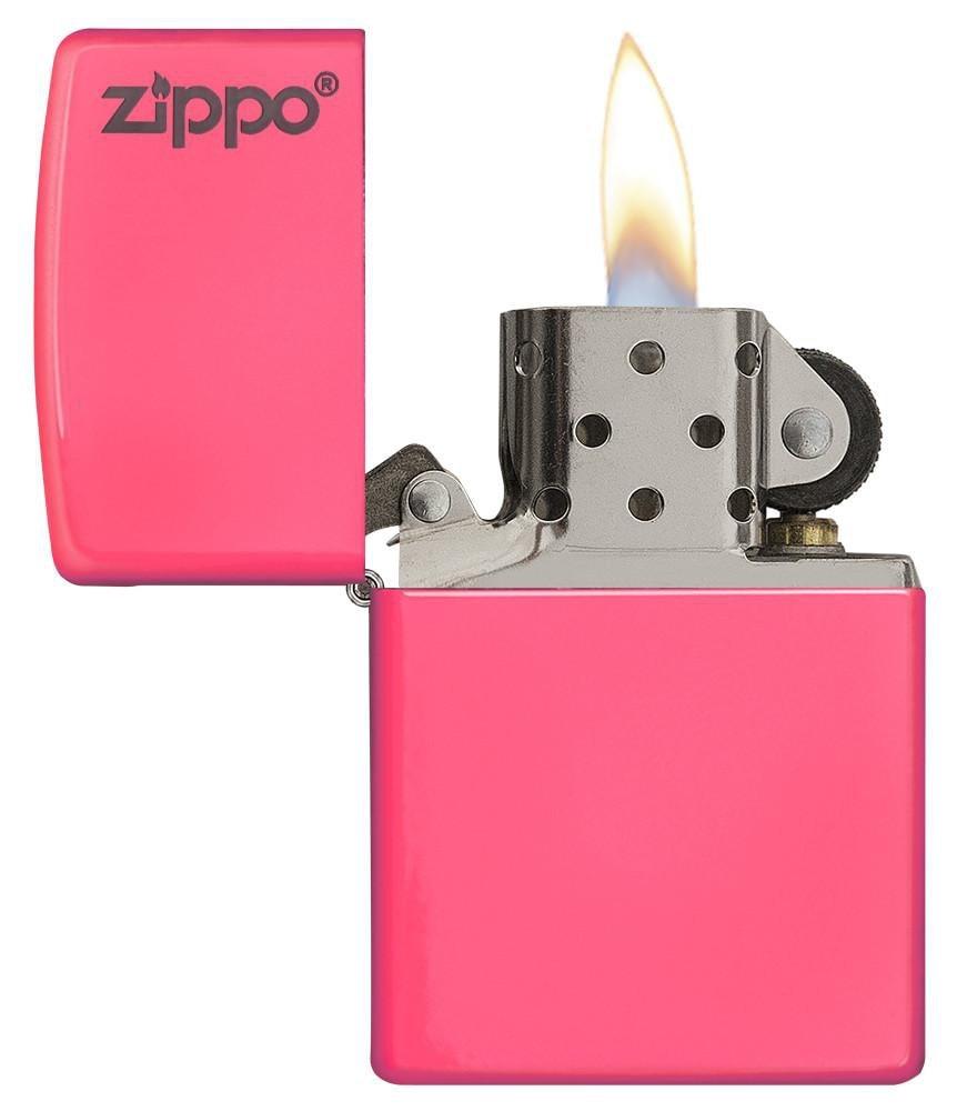 Bật Lửa Zippo Plain with Logo Neon Pink Matte 28886zl