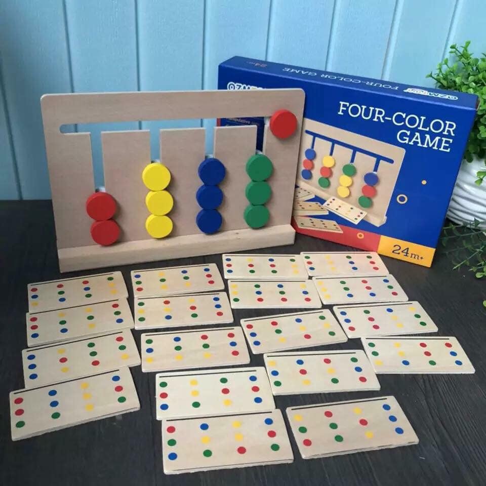 Đồ chơi gỗ - Giáo cụ Montessori Ghép hình tư duy Four color Game