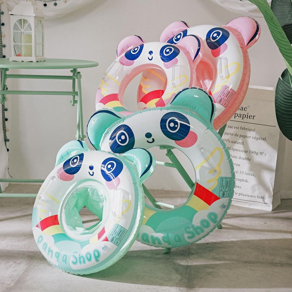 Phao Bơi Tròn Bằng Cao Su Hình Gấu Trúc Hoạt Hình Dễ Thương Cho Bé