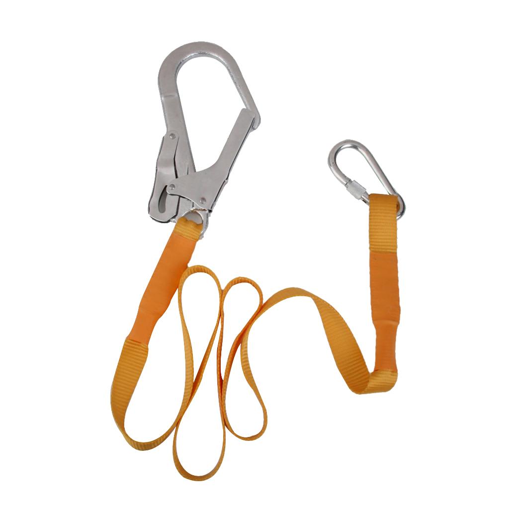 22KN Outdoor Climbing Safety Harness Belt Lanyard With Carabiner Buckle