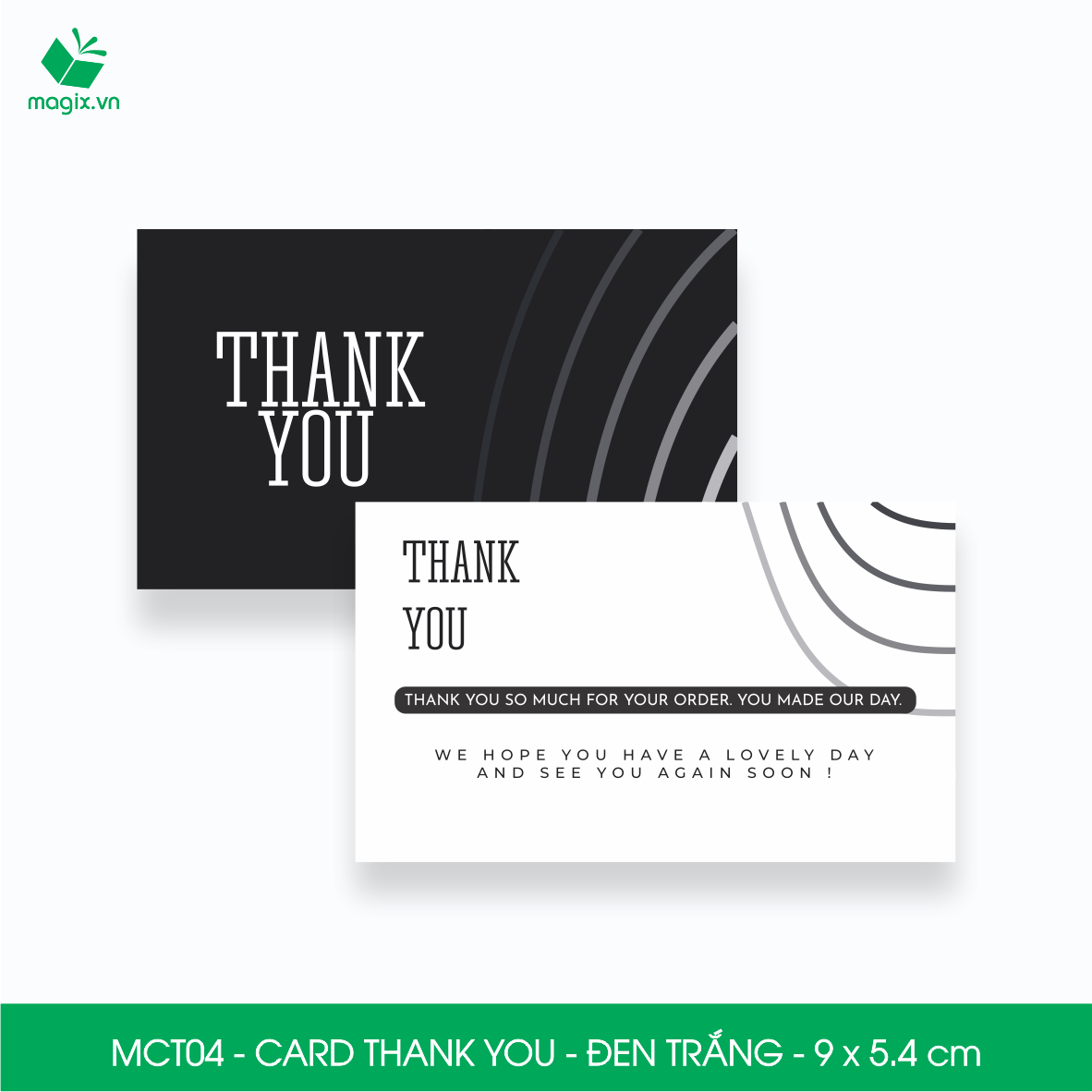 MCT04 - 9x5.4 cm - 1000 Card Thank you, Thiệp cảm ơn khách hàng, card cám ơn cứng cáp sang trọng