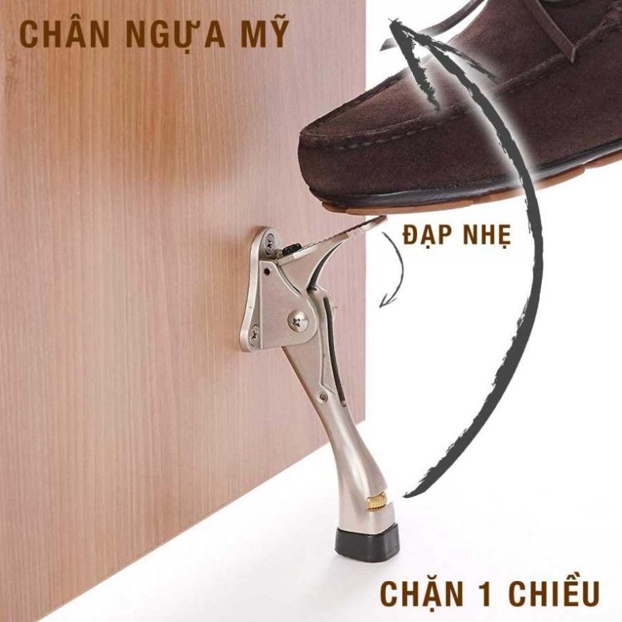 Chân ngựa Mỹ NHÔM MỜ có lẫy (3 màu) hãm cửa mở hé chắc chắn