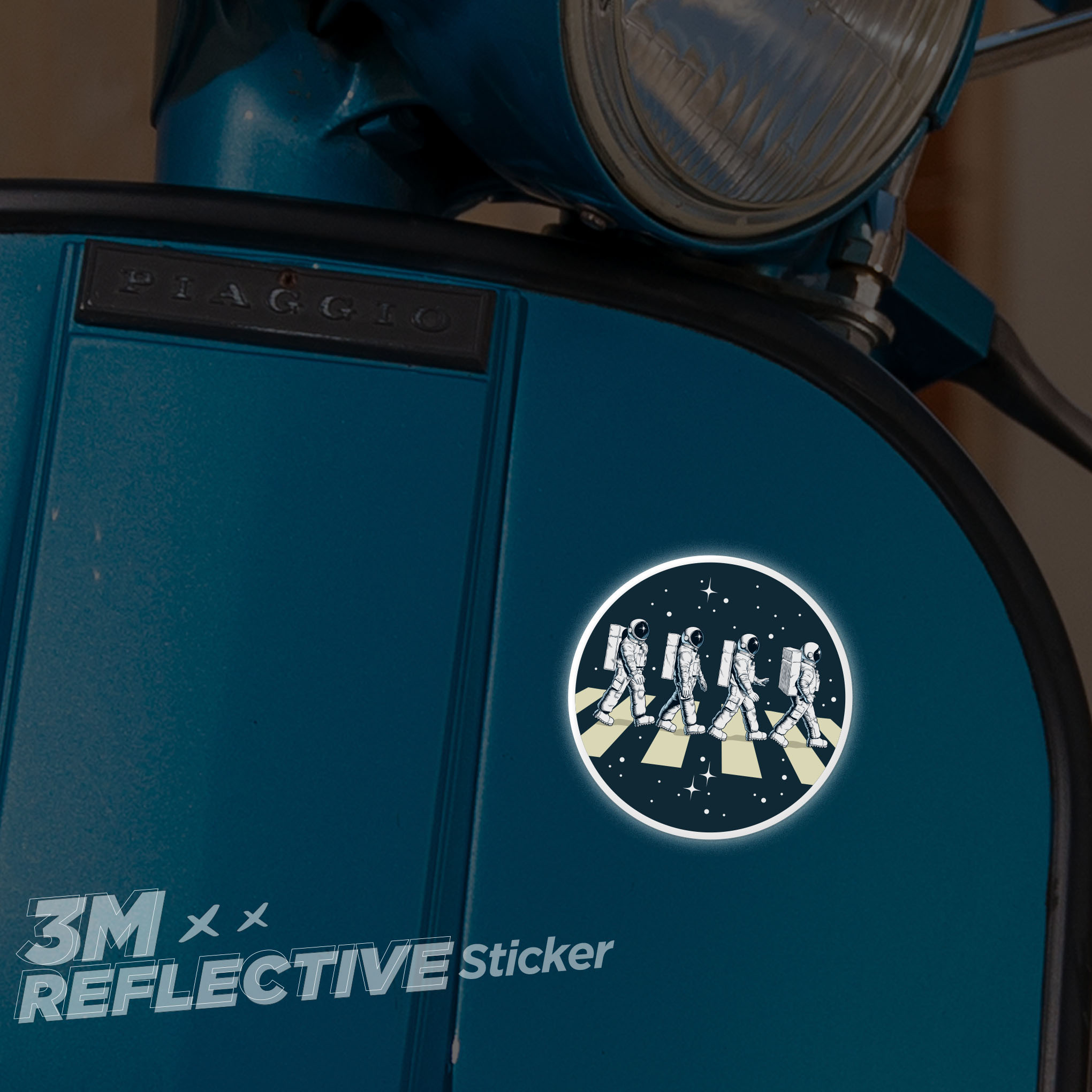 ASTRONAUTS WALKING 3M - Reflective Sticker Die-cut Hình dán phản quang thương hiệu STICKER FACTORY