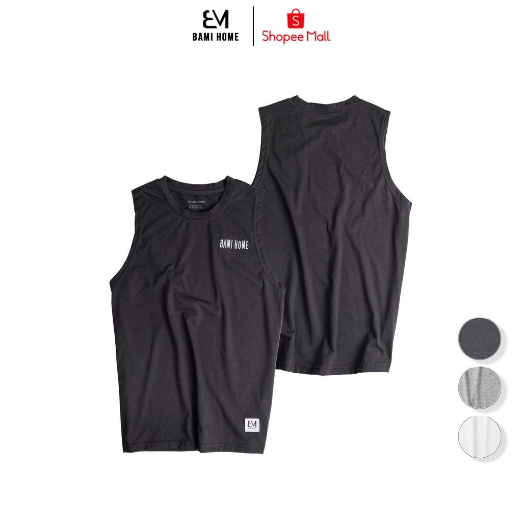 Áo ba lỗ Tank Top cao cấp BAMIHOME sát nách cổ tròn vải thun co giãn, thấm hút mau khô thoáng khí ATT-01